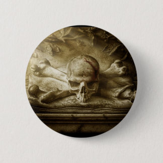 skull and bones 6 cm round badge