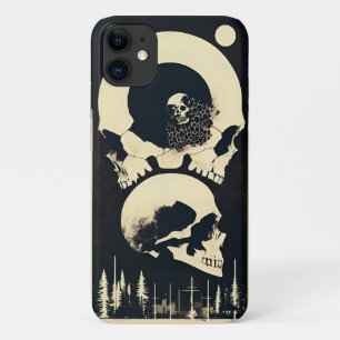 Skull and bones black iPhone 11 case