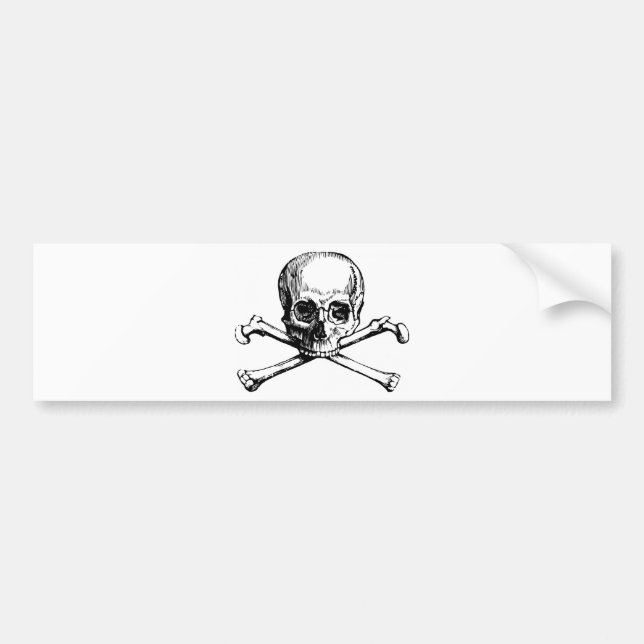 Skull and Bones Bumper Sticker (Front)