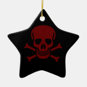 Skull and Bones Ceramic Ornament