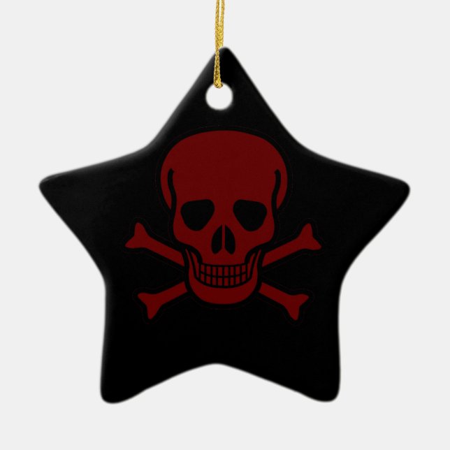 Skull and Bones Ceramic Ornament (Front)