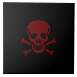 Skull and Bones Ceramic Tile