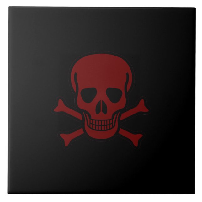 Skull and Bones Ceramic Tile (Front)