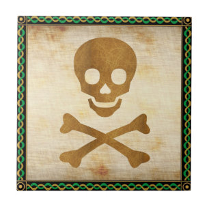Skull and Bones Ceramic Tile