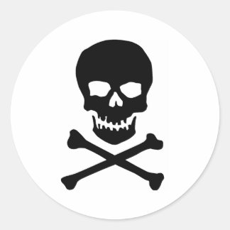 skull and bones classic round sticker