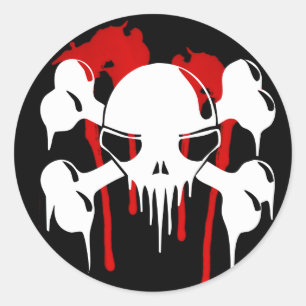 skull and bones halloween celabrations classic round sticker