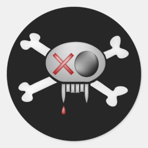 Skull and Bones Halloween Sticker