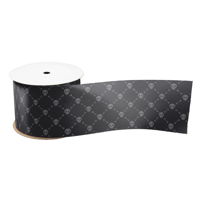 Skull And Bones Pattern Satin Ribbon (Spool)