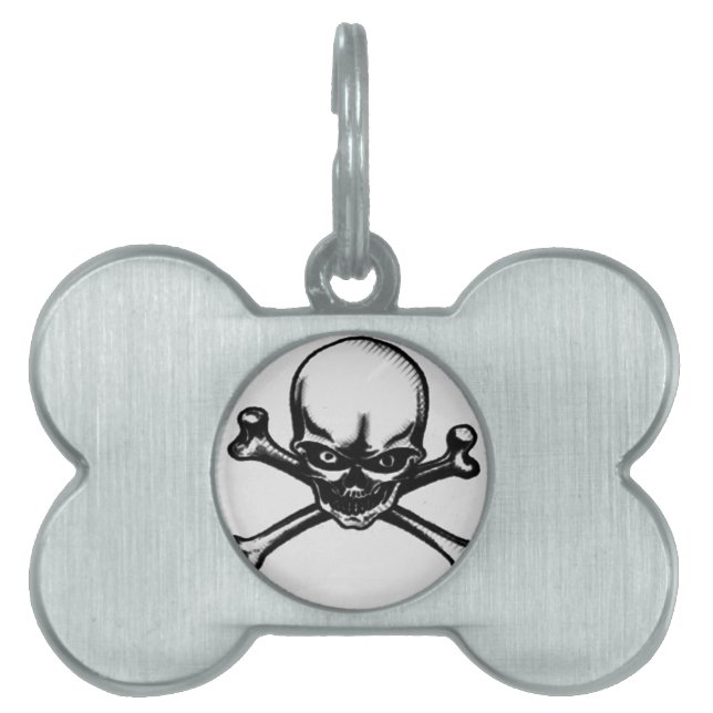 Skull and bones pet tag (Front)