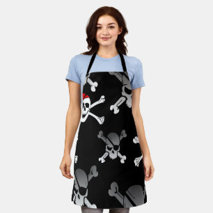 Skull and Bones Pirate Party Apron