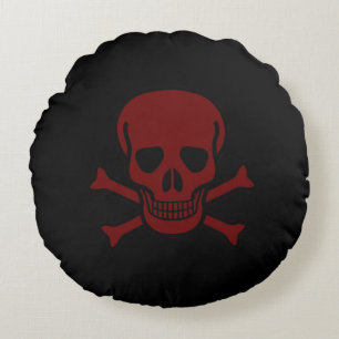 Skull and Bones Round Cushion