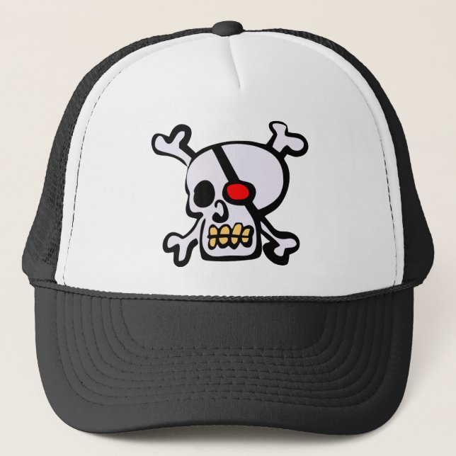 Skull and Bones Trucker Hat (Front)