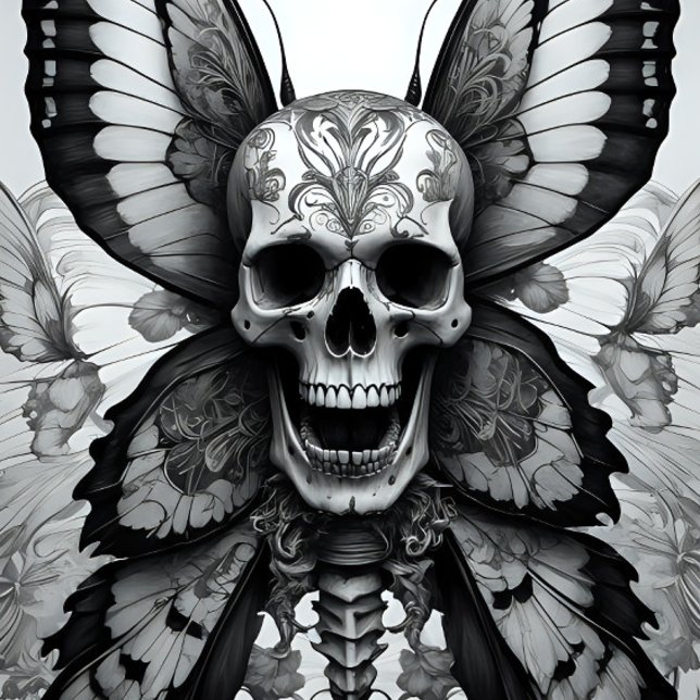 Skull and Butterflies Decoupage Paper (Creator Uploaded)