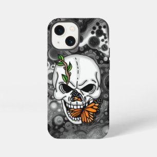 Skull and Butterfly Digital Art iPhone 13 Mini Case