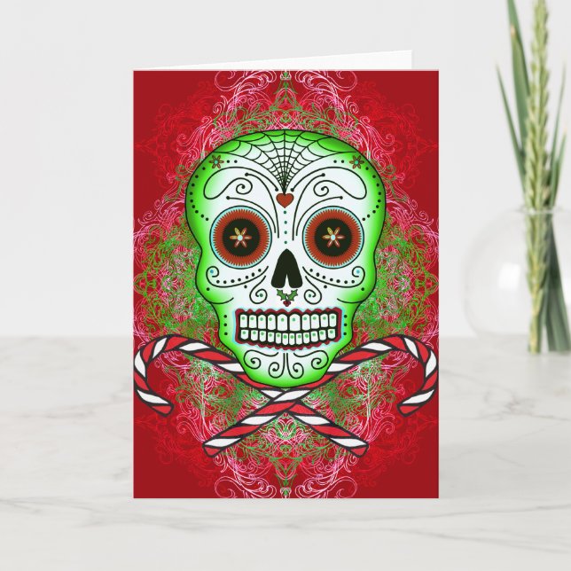 Skull and Candy Canes Card (Front)