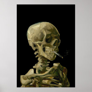 Skull and Cigarette by vincent Van Gogh Poster
