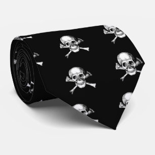 Skull and Cross Bones Red Tie