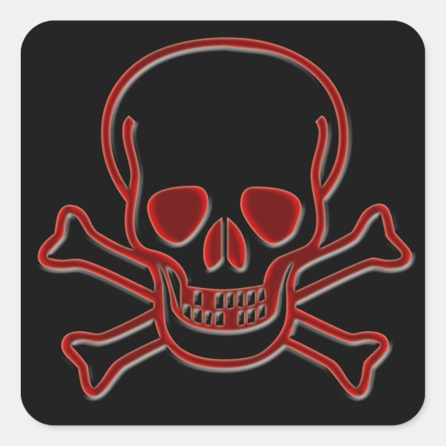 Skull and Cross Bones Square Sticker (Front)
