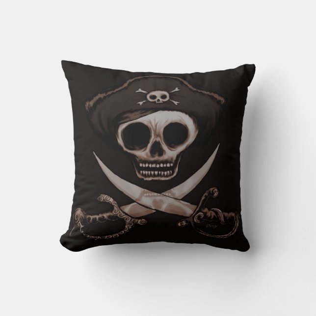 Skull And Cross Swords Cushion (Front)