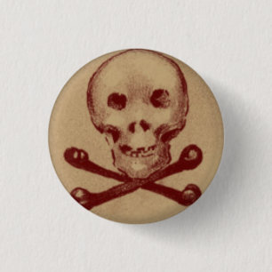Skull and Crossbones 1 Inch Round Button