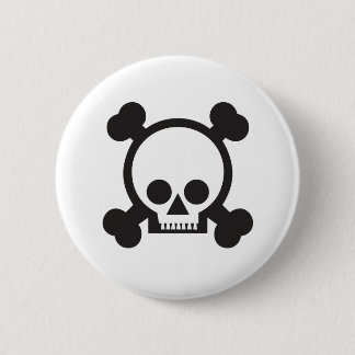 skull and crossbones 2 6 cm round badge