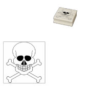Skull and crossbones 4 illustration art stamp (Stamped)
