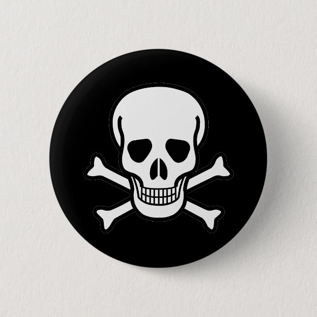 Skull and Crossbones 6 Cm Round Badge (Front)