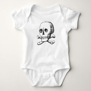 Skull and Crossbones Angled Baby Bodysuit