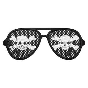 Skull And Crossbones Aviator Sunglasses