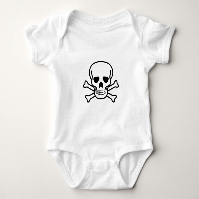 Skull and Crossbones Baby Bodysuit (Front)