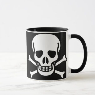 Skull and Crossbones Black Mug