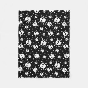 Skull and Crossbones Black Sherpa Fleece Blanket
