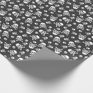 Skull and Crossbones Bone White Wrapping Paper