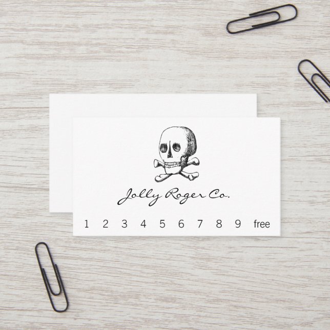 Skull and Crossbones Business Card (Front/Back In Situ)