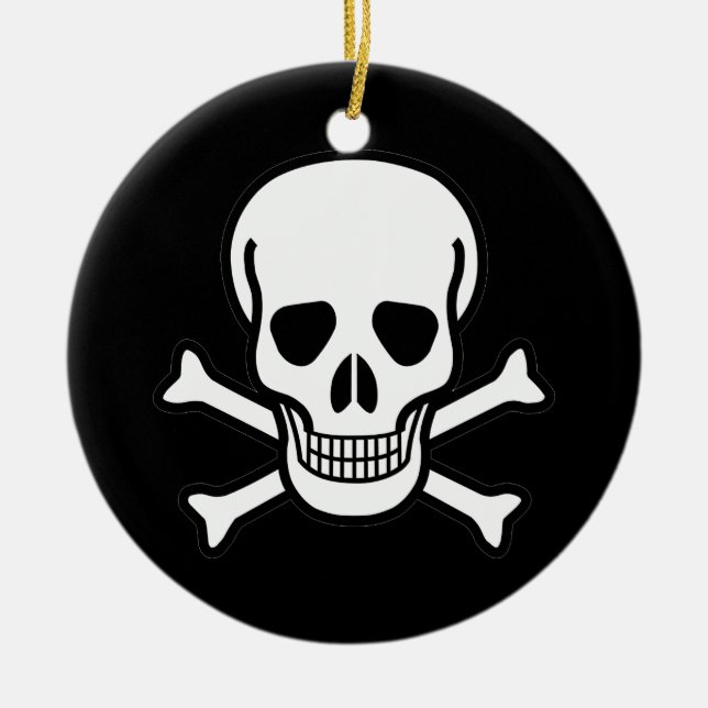 Skull and Crossbones Ceramic Ornament (Front)