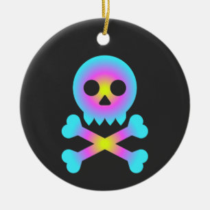 Skull and Crossbones Ceramic Ornament