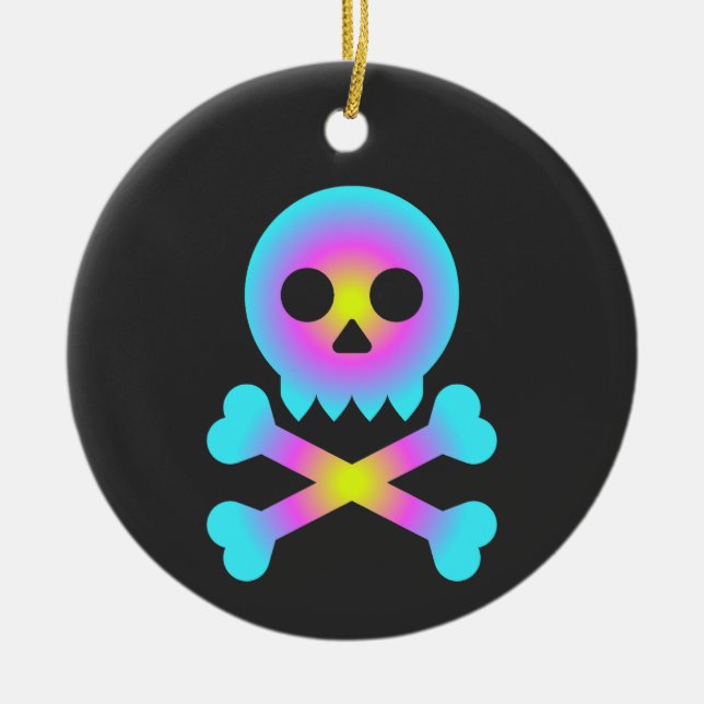 Skull and Crossbones Ceramic Ornament (Front)