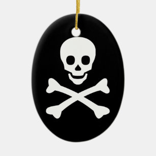 Skull and Crossbones Ceramic Ornament