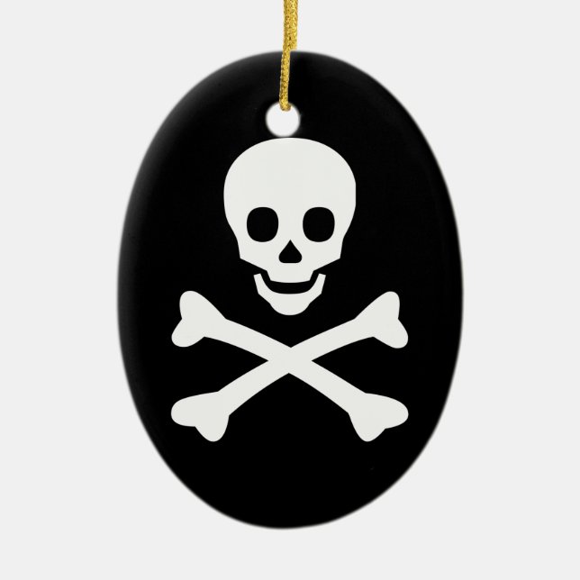 Skull and Crossbones Ceramic Ornament (Front)
