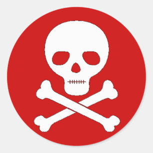 Skull and Crossbones Classic Round Sticker