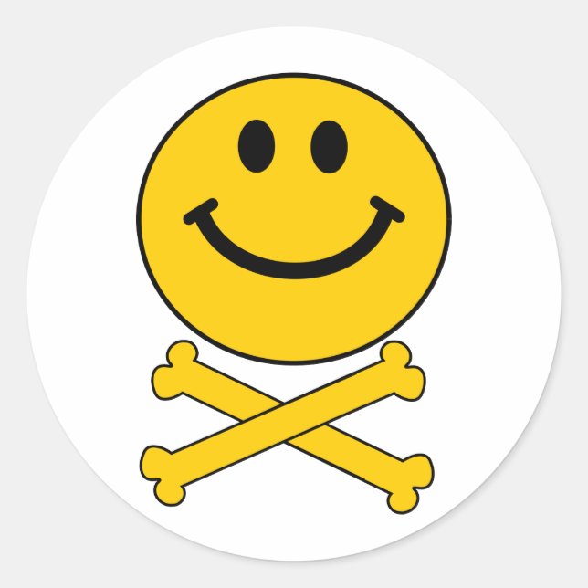 skull and crossbones classic round sticker (Front)