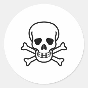 Skull and Crossbones Classic Round Sticker