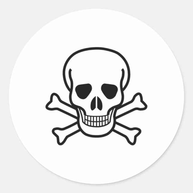 Skull and Crossbones Classic Round Sticker (Front)