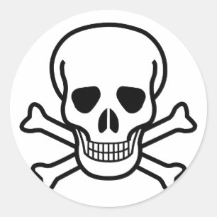 Skull and Crossbones Classic Round Sticker