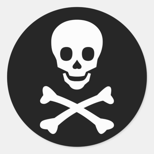 Skull and Crossbones Classic Round Sticker