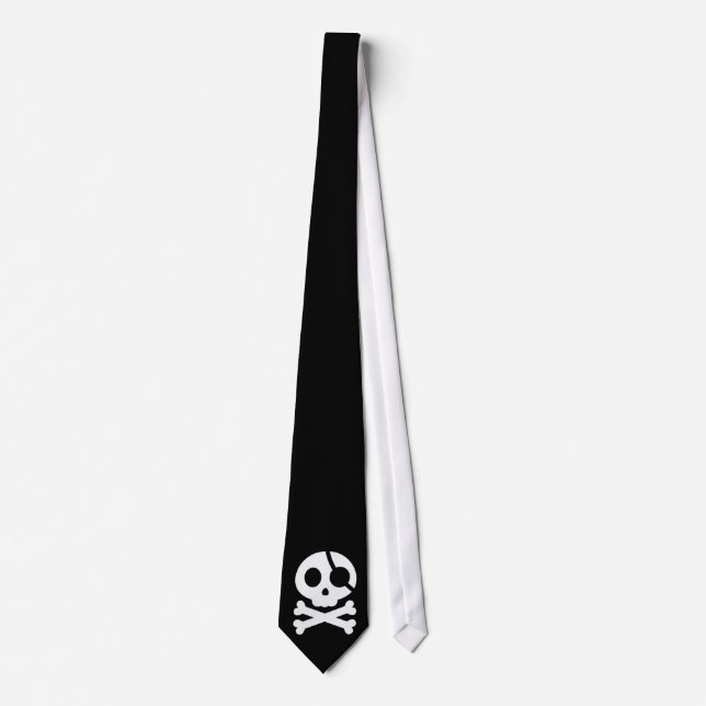 Skull and Crossbones Customisable Background Tie (Front)