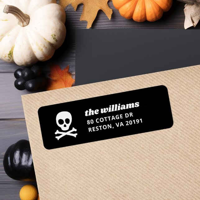 Skull and Crossbones Halloween Return Address Label (Creator Uploaded)