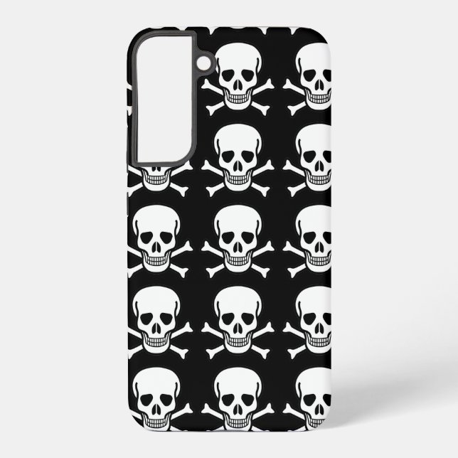 Skull and Crossbones Halloween Samsung Galaxy S22+ Case (Back)