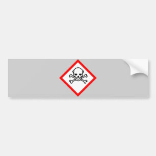 Skull and Crossbones Hazard Symbol Bumper Sticker