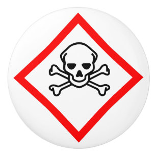 Skull and Crossbones Hazard Symbol Ceramic Knob